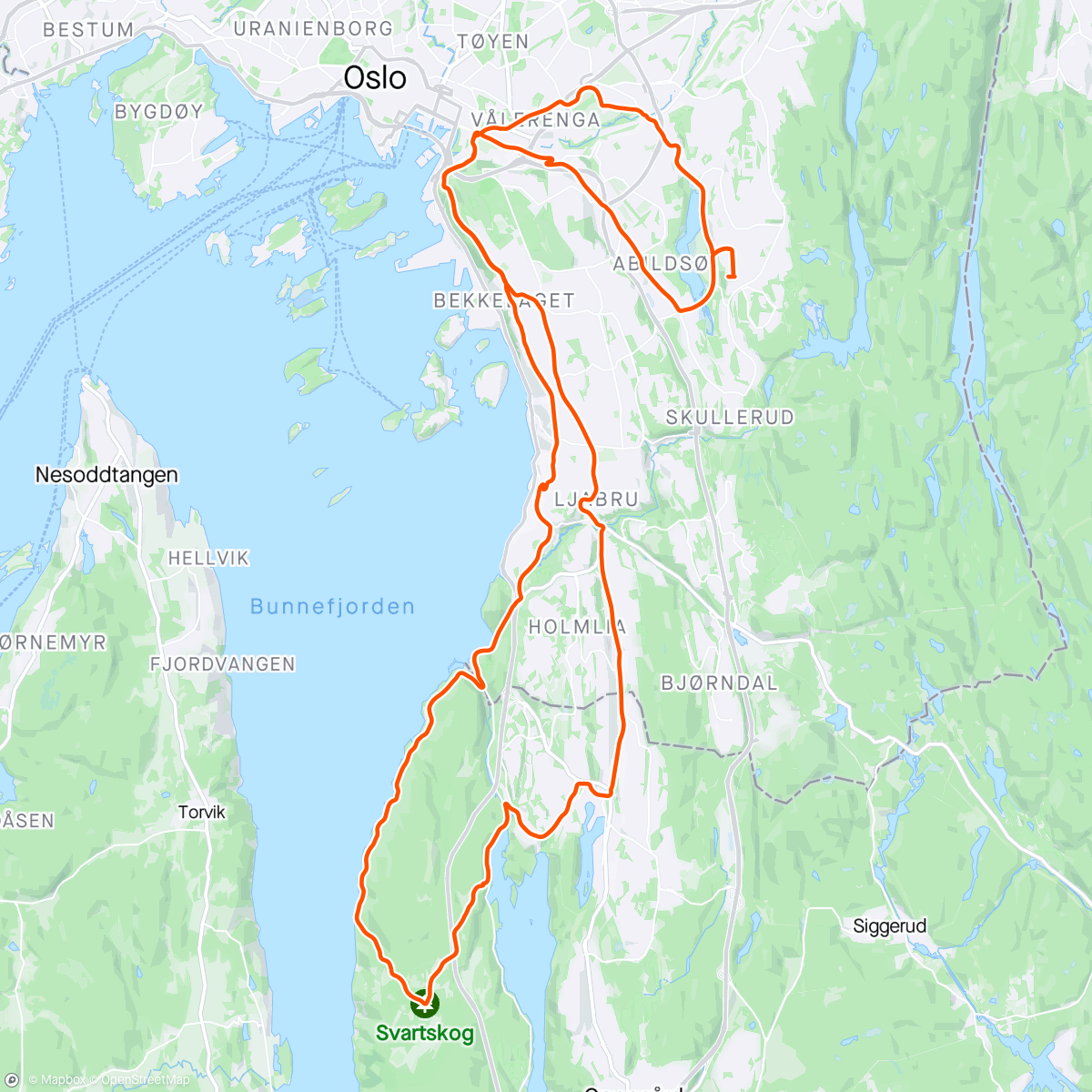 Mapa de la actividad, Oslo Dawn Patrol - catch me if you can edition