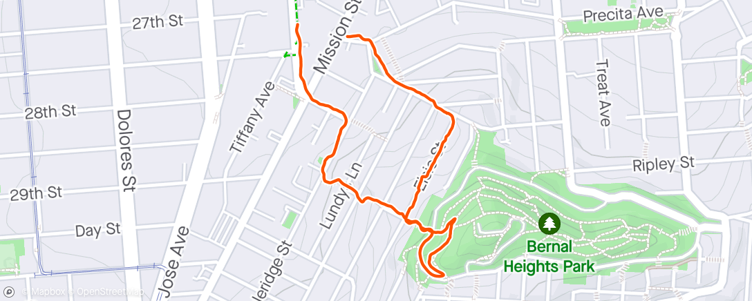 Map of the activity, Bernal Heights: Another Quickie