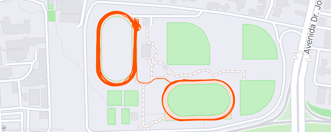 Map of the activity, 10K training with drills
