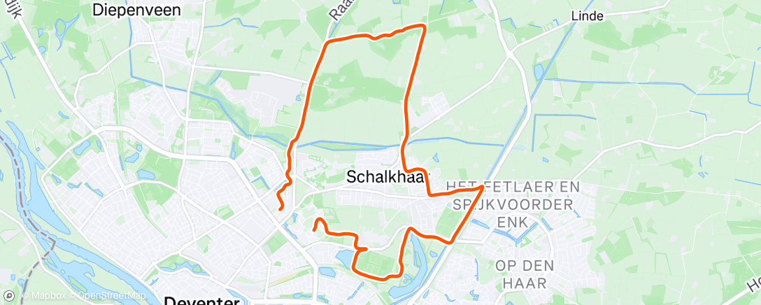 Map of the activity, Afternoon Run
