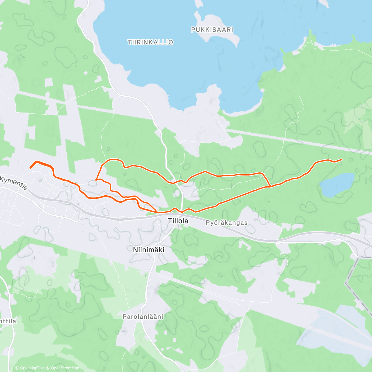 Map of the activity, Evening Nordic Ski