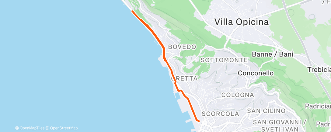 Map of the activity, Corsa mattutina