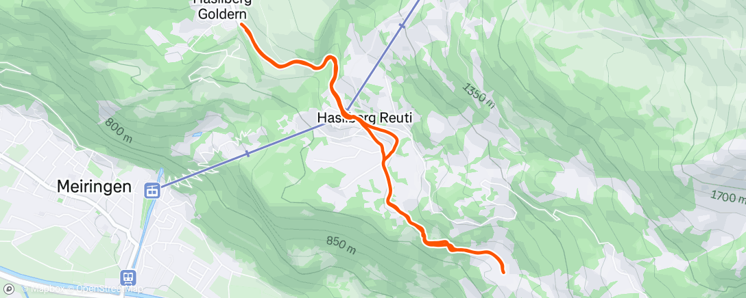 Map of the activity, Afternoon Walk