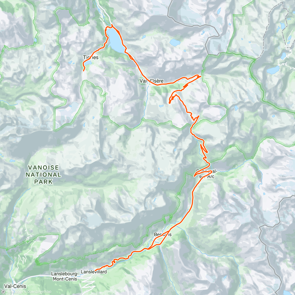 Map of the activity, Tignes J14 🏔️