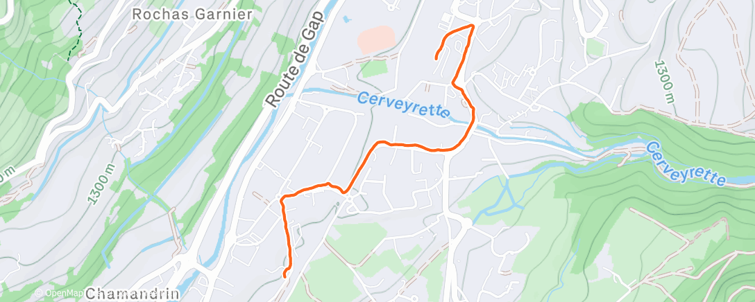 Map of the activity, Marche dans l'après-midi