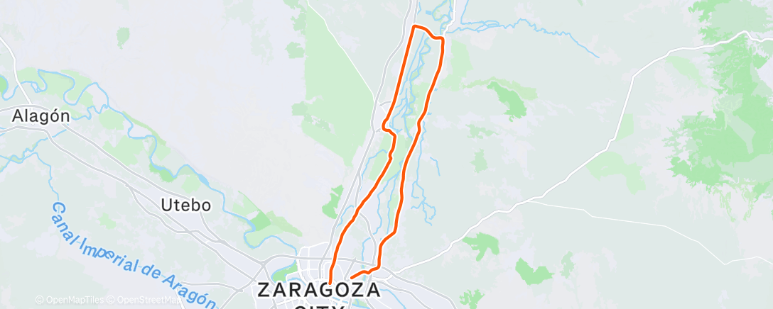 Map of the activity, Bicicleta por la mañana