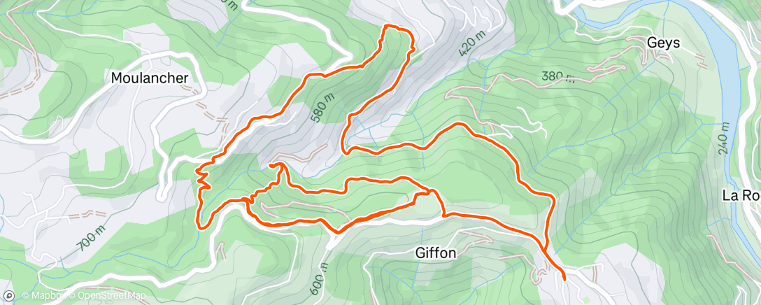 Map of the activity, Sortie à vélo électrique l'après-midi