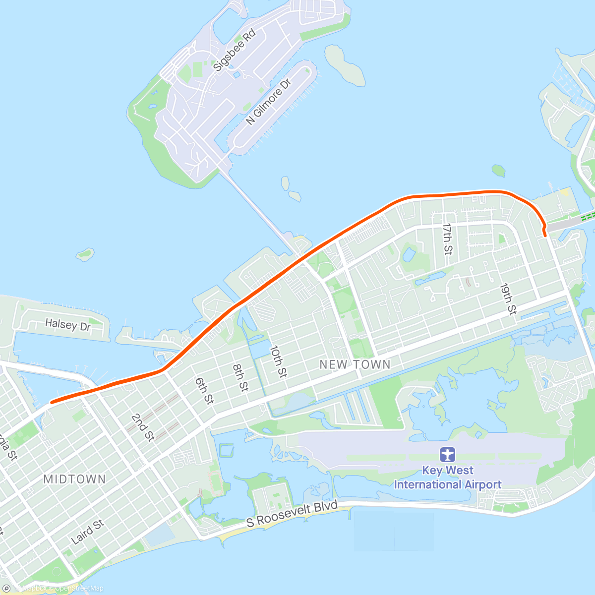Map of the activity, 4m in Key West