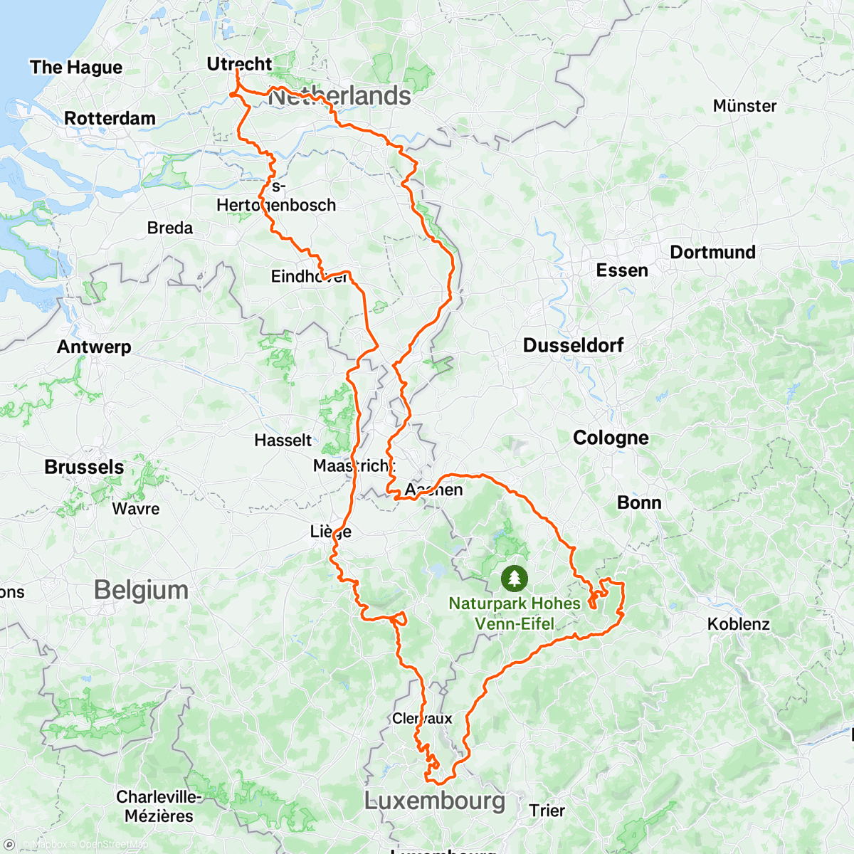 Map of the activity, Utrecht Ultra 2025 - 53h 4m - 🥇pairs