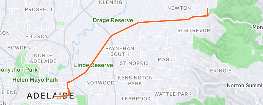 Map of the activity, Afternoon Ride