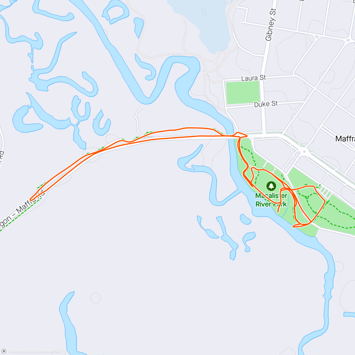 Mapa da atividade, Gippsland Rail Trail