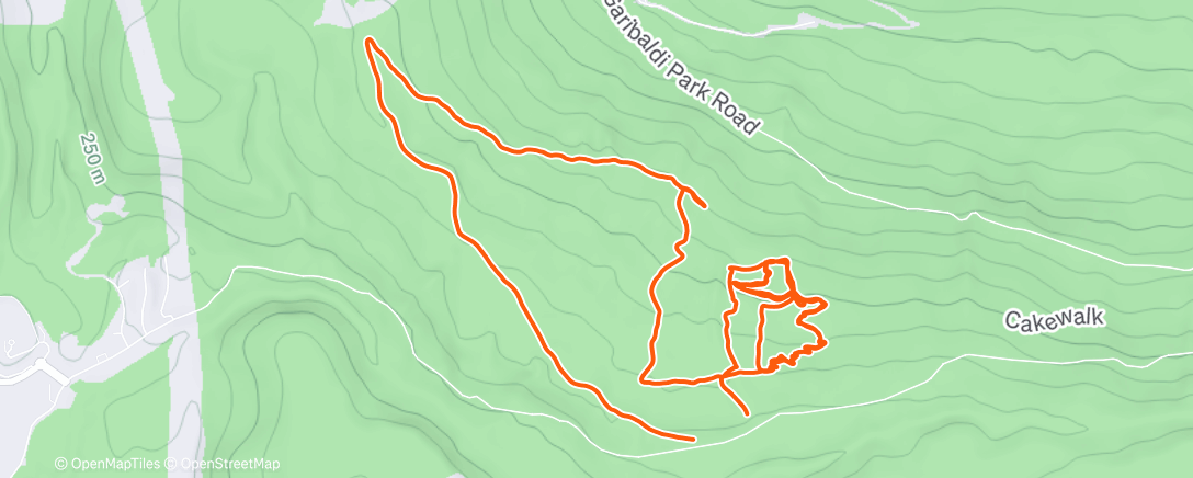 Map of the activity, Lunch Mountain Bike Ride