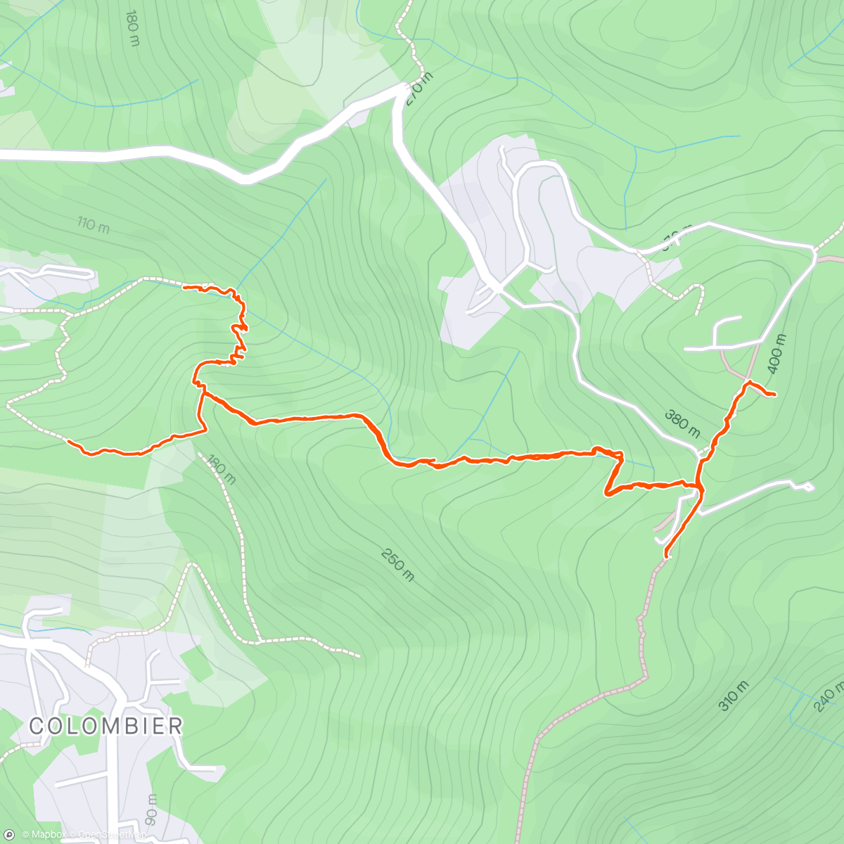 Map of the activity, Lottery Farm hike to the summit