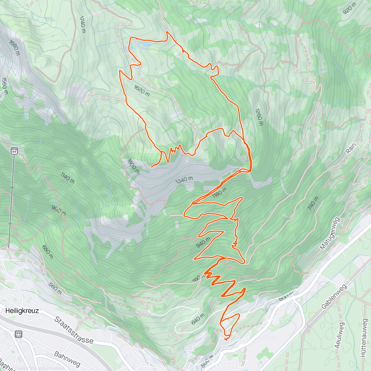 Map of the activity, Wanderung mit M und A