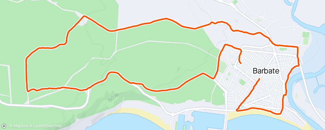 Mapa de la actividad, Caminata de tarde