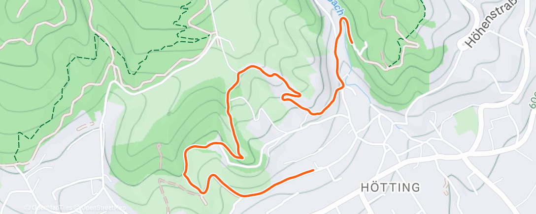 Map of the activity, Traillauf zur Mittagszeit