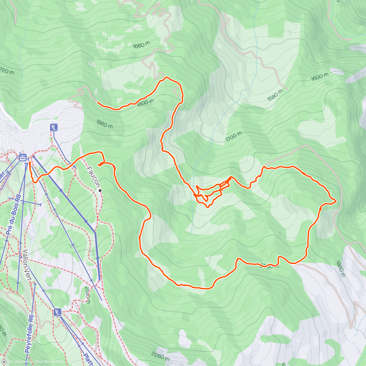 Map of the activity, Rando Trail à risoul