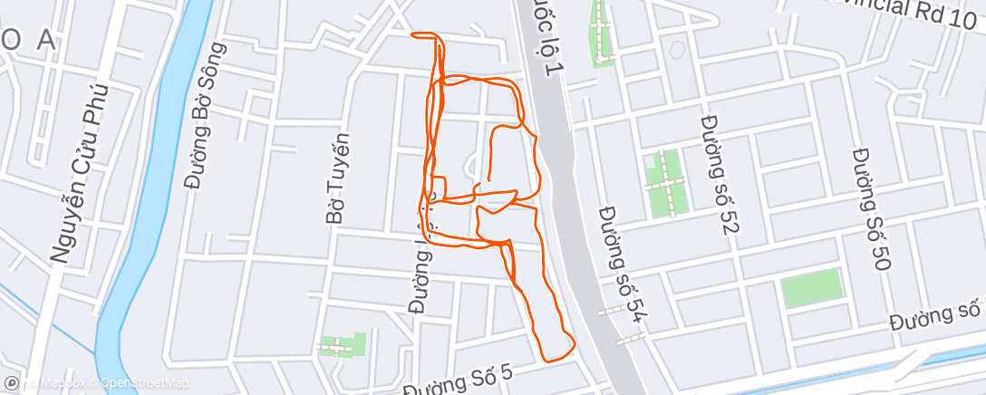 Map of the activity, Morning Run