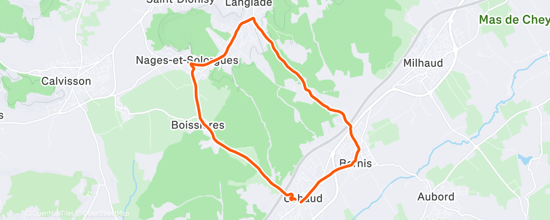 Map of the activity, Sortie vélo le matin