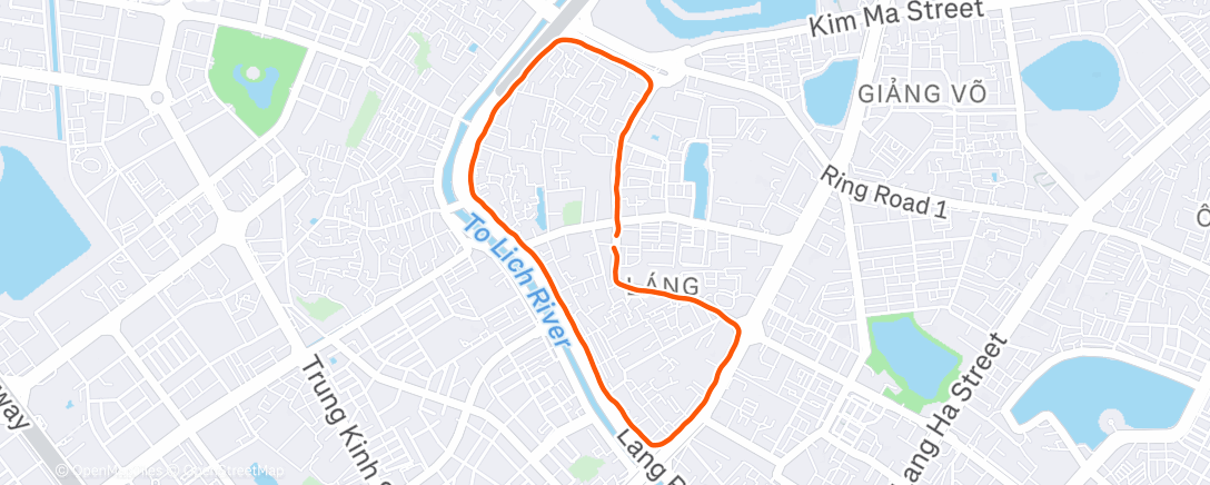Map of the activity, Evening Run