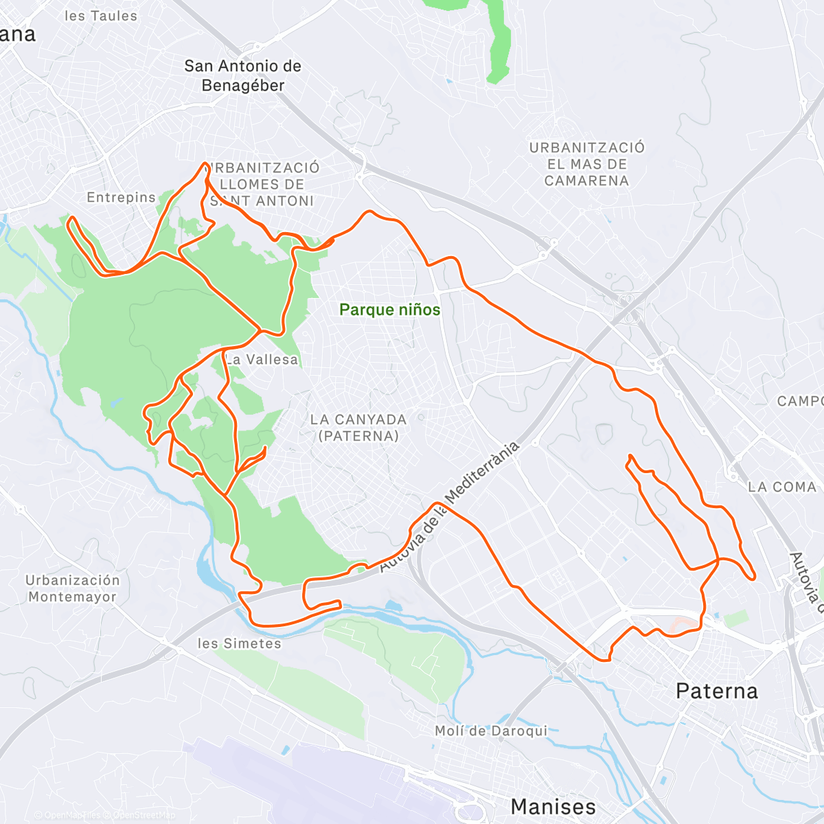 Map of the activity, Ratoneando por la Vallesa y la Lloma 🌧️🌧️