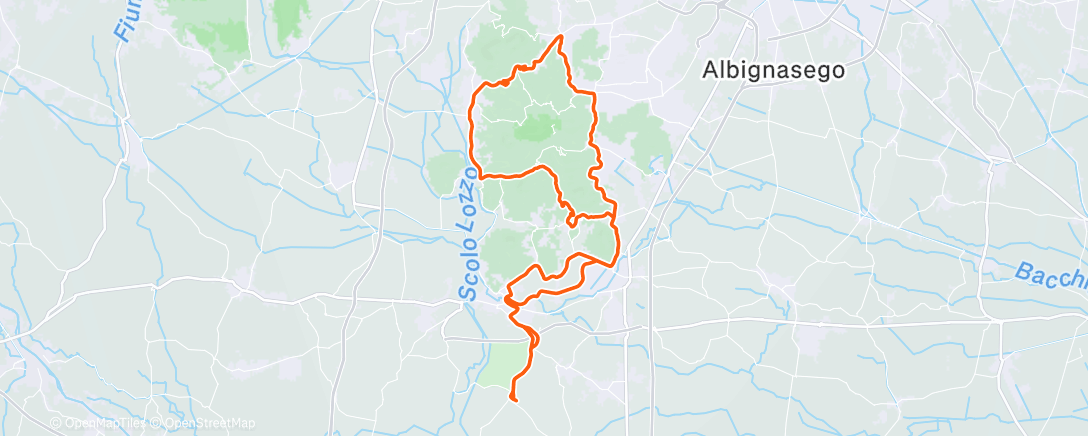 Map of the activity, Pedalata mattutina