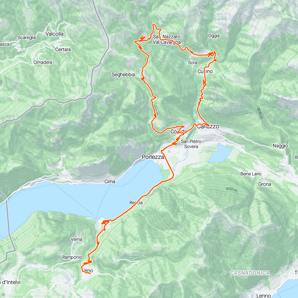 Map of the activity, Cavagna klim met Ben