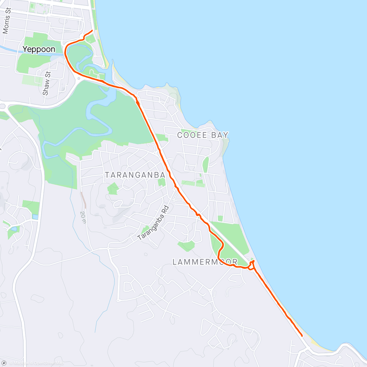 Map of the activity, Morning Run/walk
