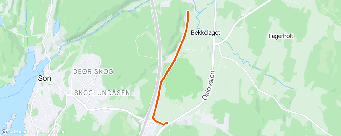 Map of the activity, 6 x 1500m. Såner