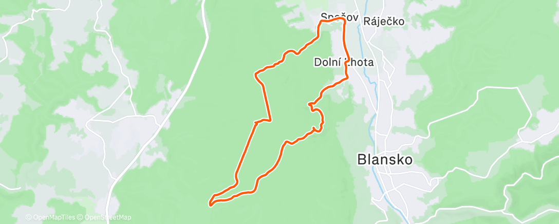 Map of the activity, Jedle - Bukovec - Lhota