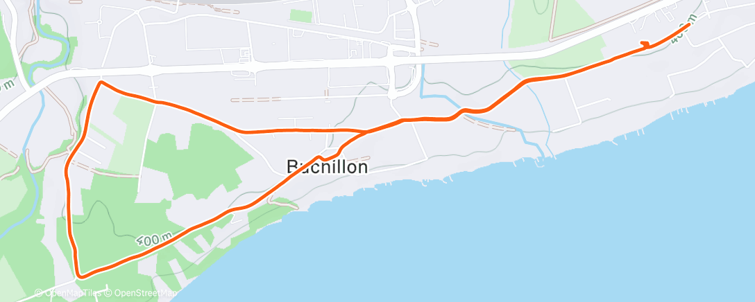 Map of the activity, Afternoon Run