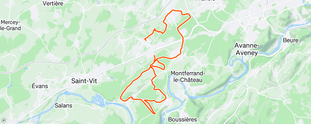 Map of the activity, Sortie VTT dans l'après-midi