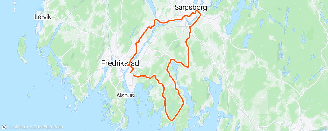Map of the activity, CKØ torsdagsvisp rundtforbi Vispen 🤪