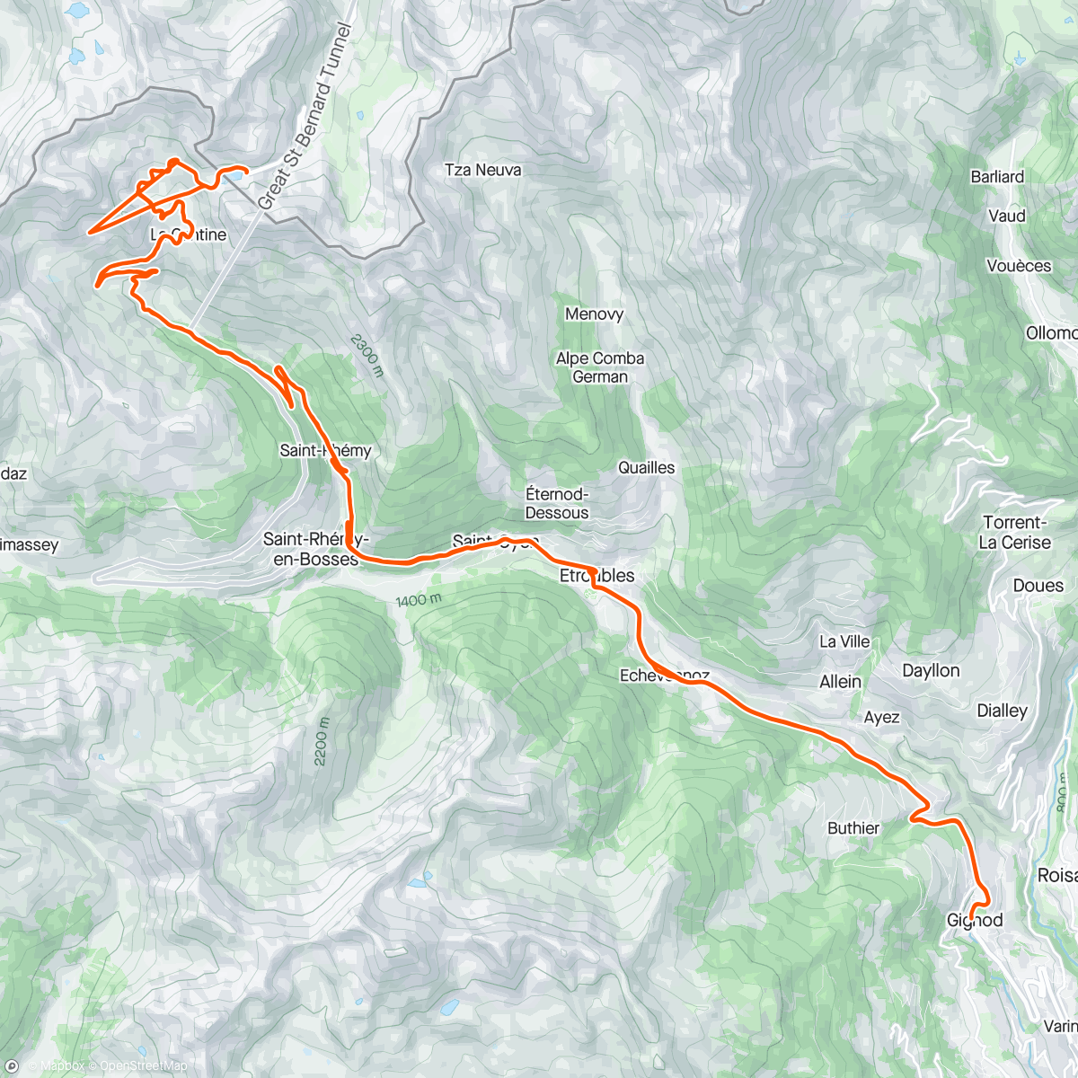 Map of the activity, Gran San Bernanrdo