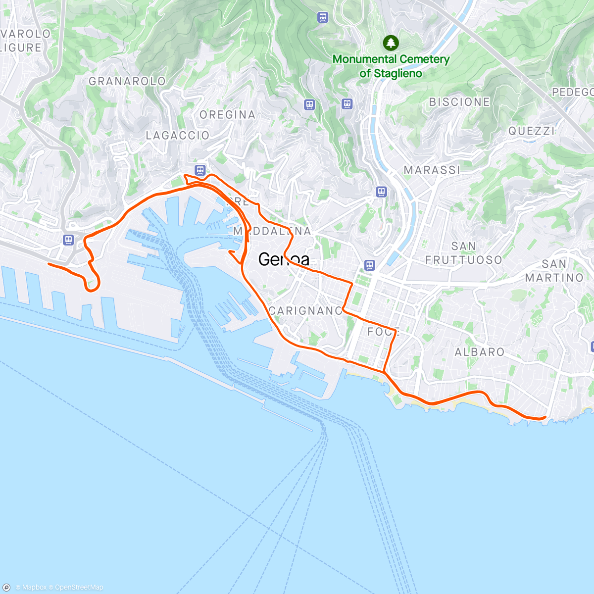 Map of the activity, XVIII Mezza Maratona Internazionale di Genova