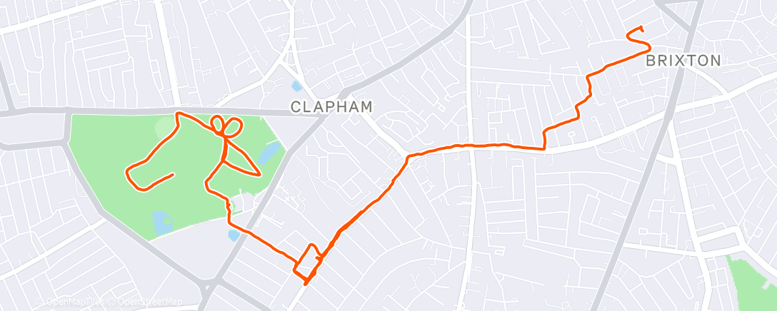 Map of the activity, Clapham Common