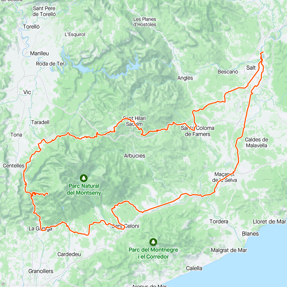 Map of the activity, Girona day 9