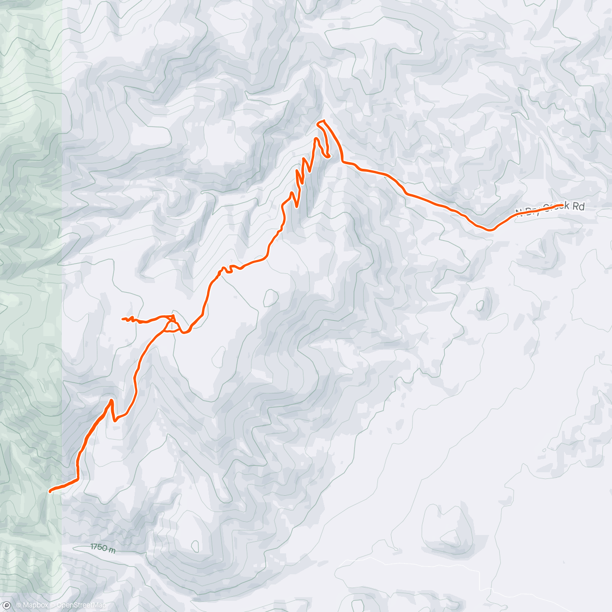 Map of the activity, yay, actual mountain running with cassi!