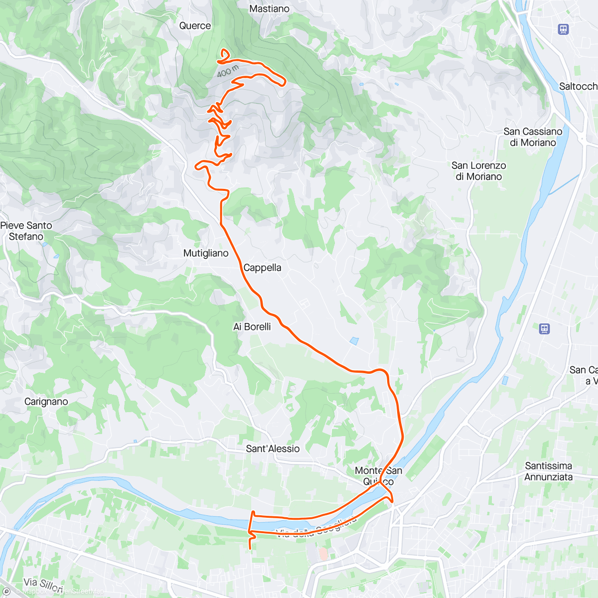 Map of the activity, Montecatino