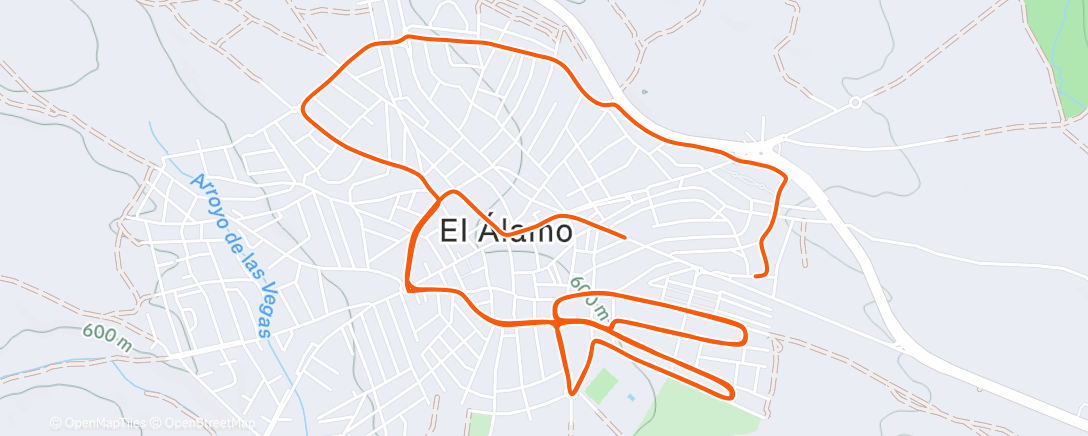 Map of the activity, Evening Run