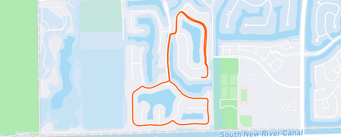 Map of the activity, Evening Run