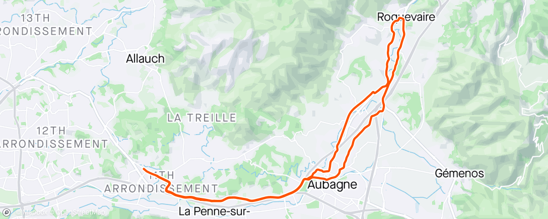アクティビティ「Vélo du midi」の地図