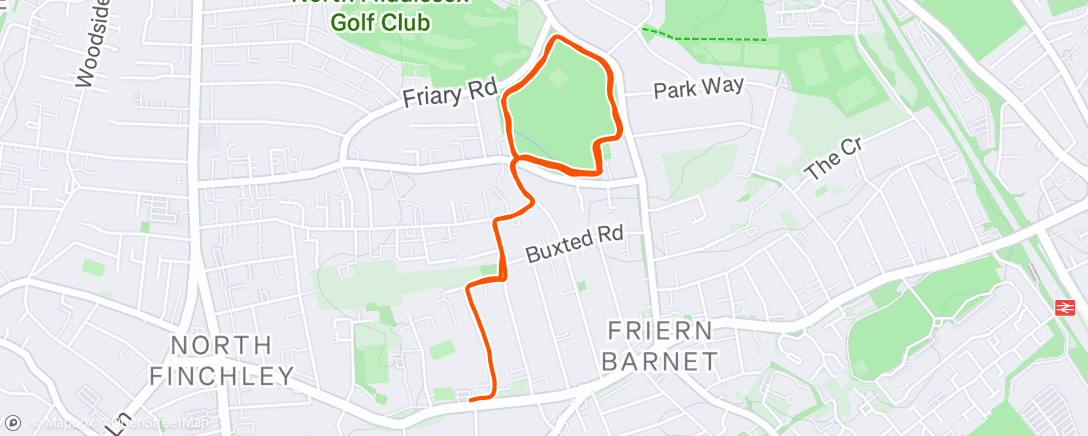 Map of the activity, Afternoon Run