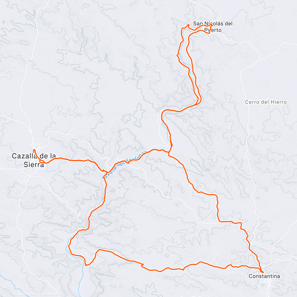 Map of the activity, BTT. Social Hispabikers desde Cazalla