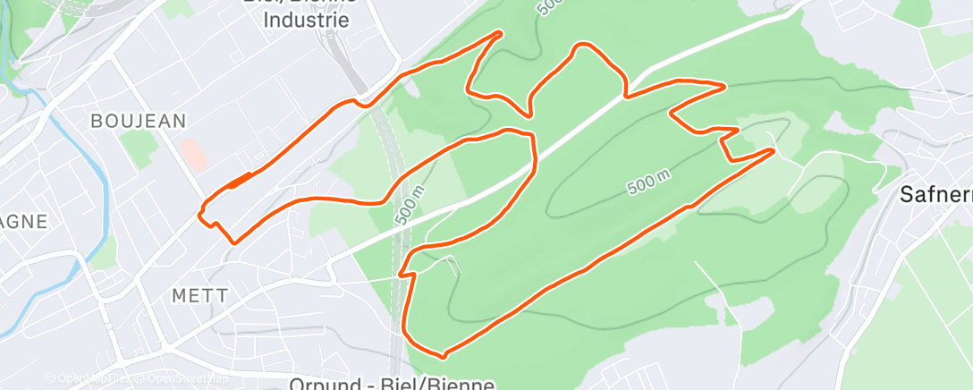 Map of the activity, Lunch Trail Run