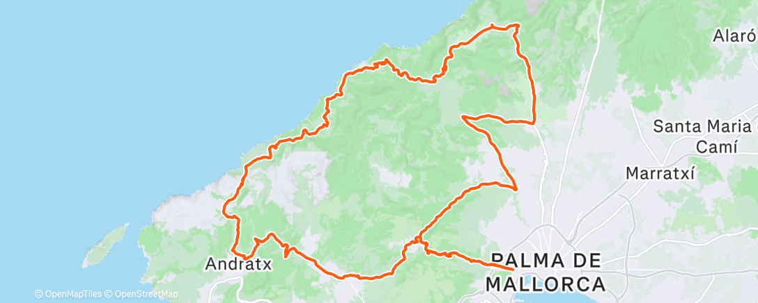 Map of the activity, Mittagsradfahrt