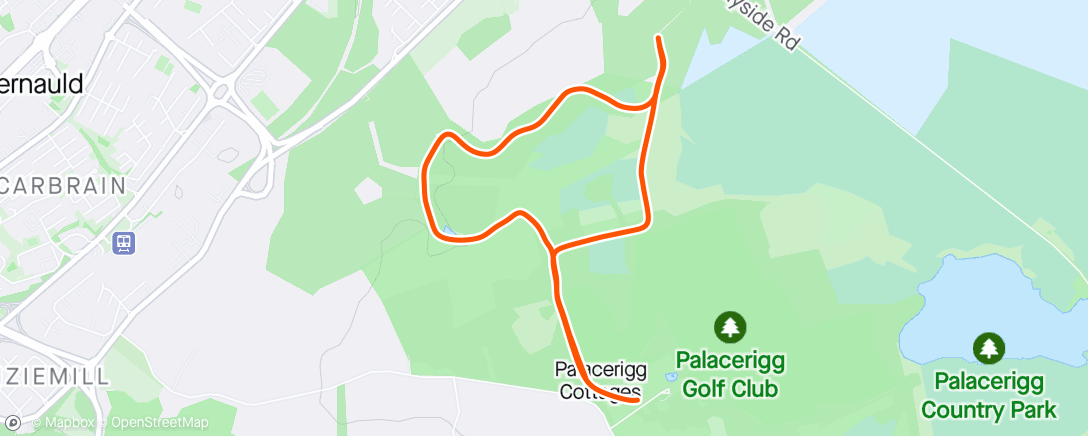 Mapa da atividade, Palacerigg Parkrun