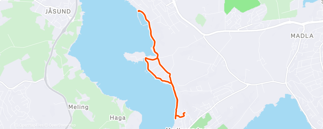 Map of the activity, Rolig 5k