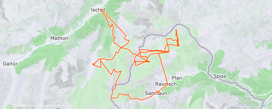 Map of the activity, Skiabfahrt am Morgen