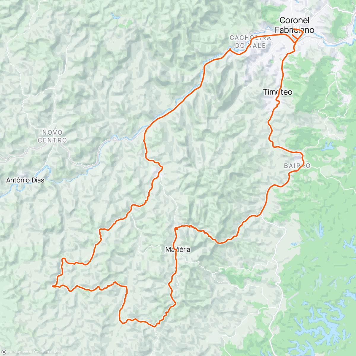 Map of the activity, Jaguaraçu-Taquaral-Trindade-Marliéria-Bonfim